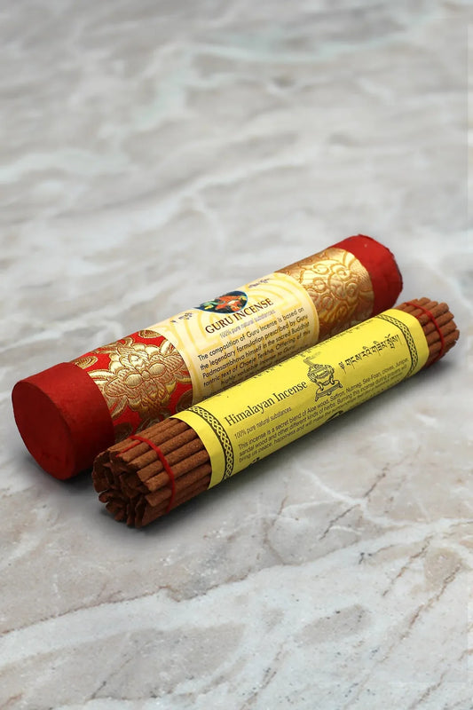 Himalayan Guru Tibetan Incense sticks in brocade - Vajracrafts