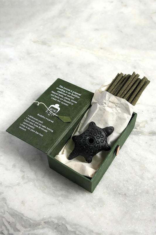 Tibetan Juniper Incense Sticks in Lokta Box - Vajracrafts