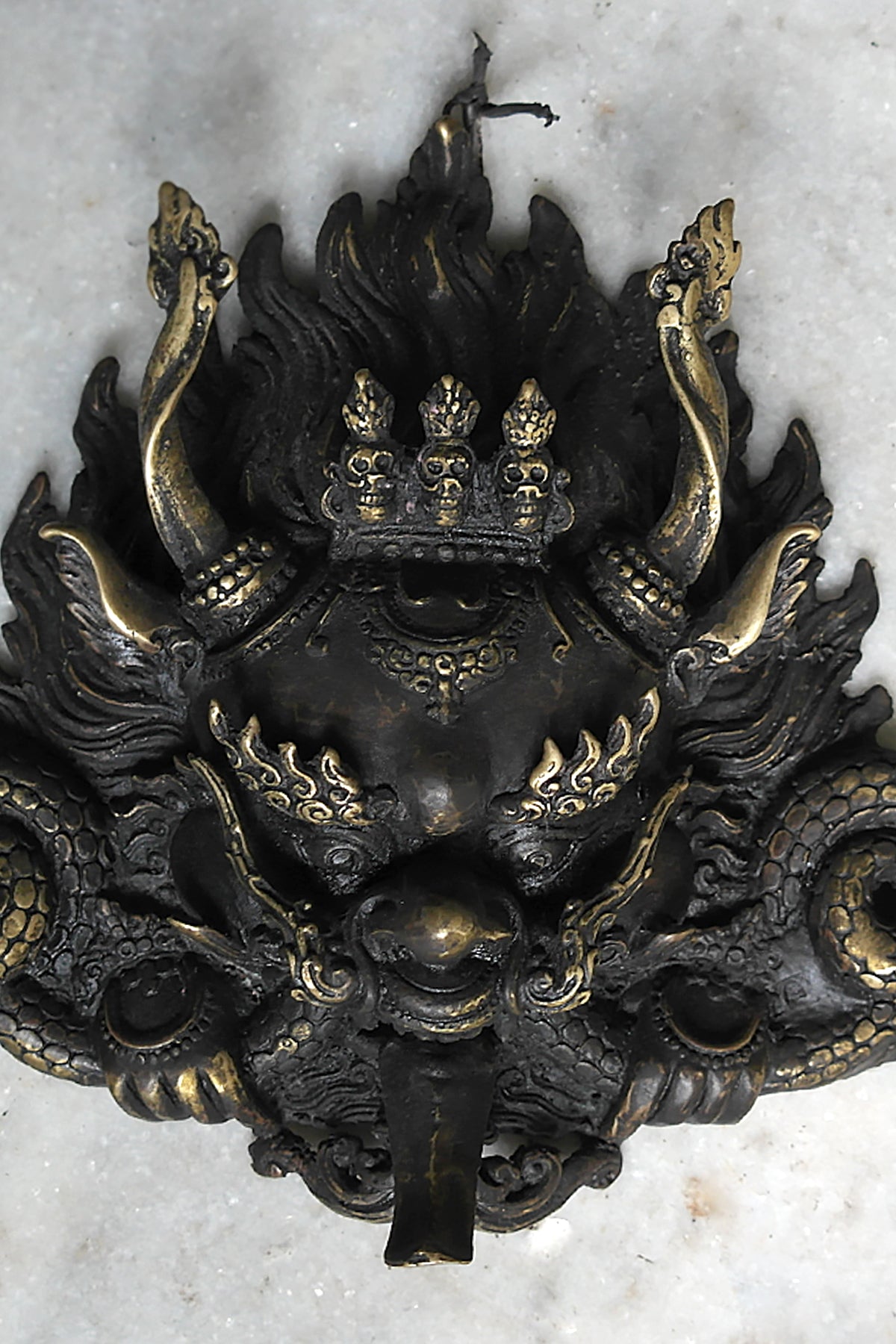 Handmade Tibetan Cheppu Wall Hanging Mask 11"