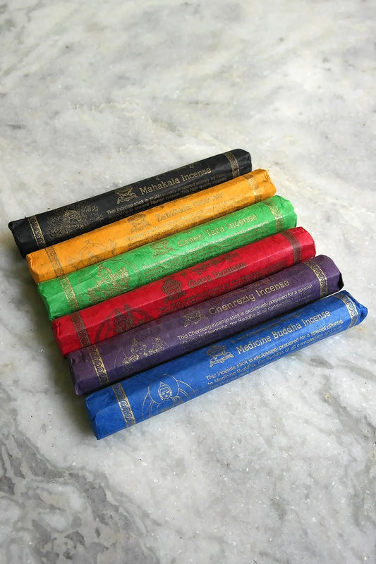 Set of 6 Tibetan Deities Incense Sticks collections - Vajracrafts