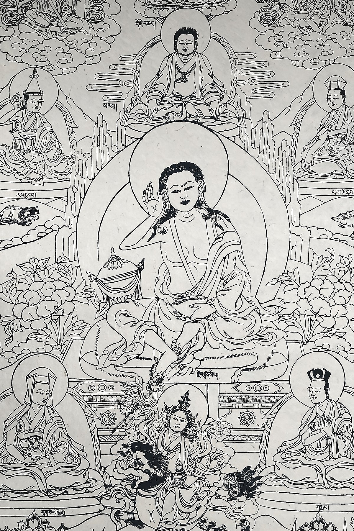 All Handmade Lokta Paper Poster of Milarepa
