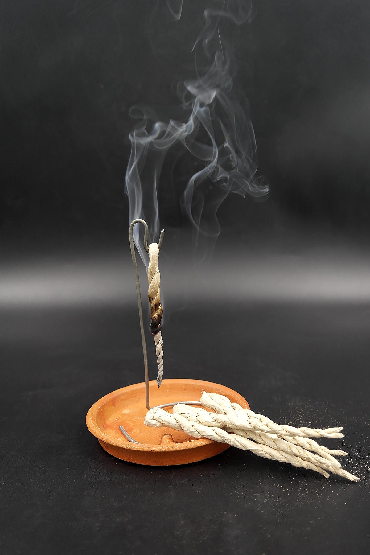 Handmade Ceramic Incense burner with metal stand