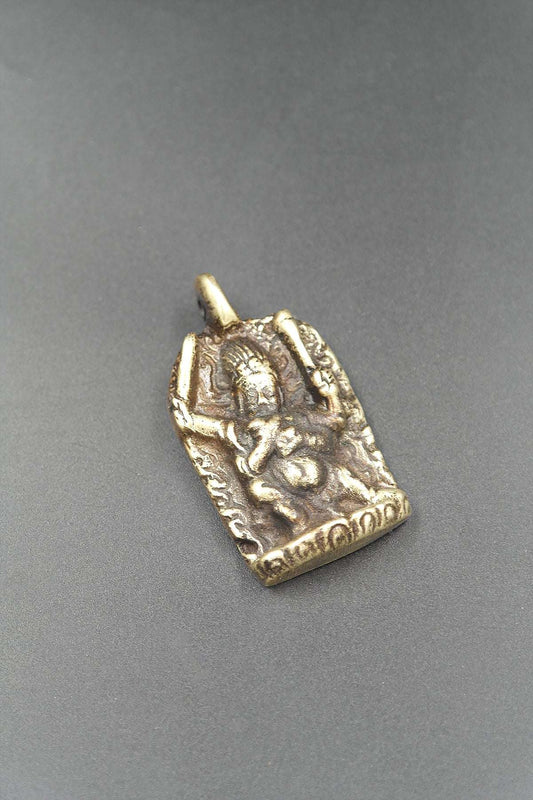 Khadga Pani Mahakala Brass Pendant | Wrathful Protector Deity of Vajrayana
