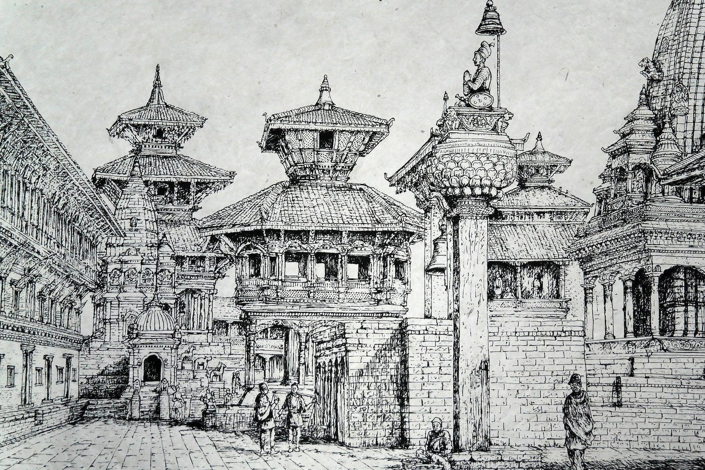 Poster of Bhaktapur Durbar Square in Lokta Paper - Vajracrafts