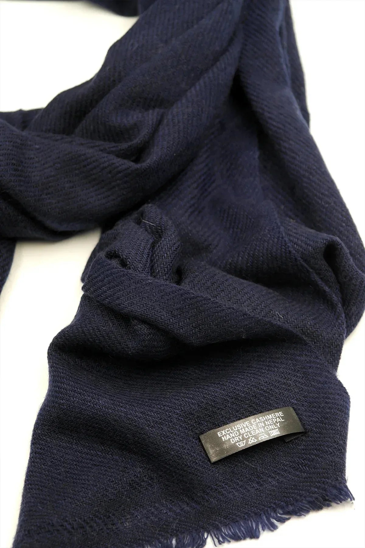 Navy Blue Pure Pashmina Shawl - Vajracrafts
