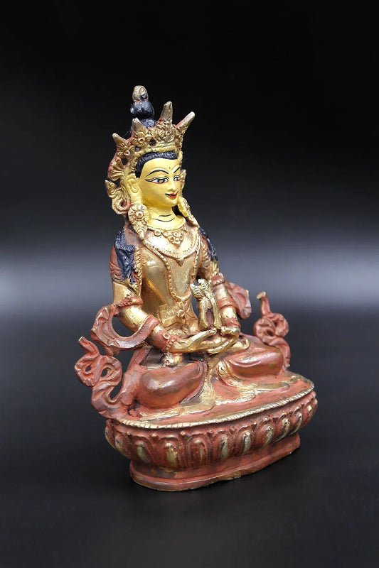 Partially Gold Plated Aparmita Statue, 6" - Vajracrafts