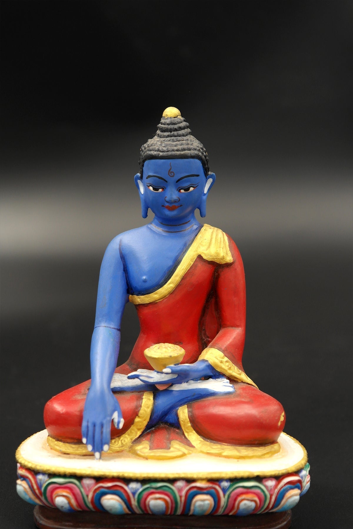 Hand painted handmade Shakyamuni Buddha Statue, 6"