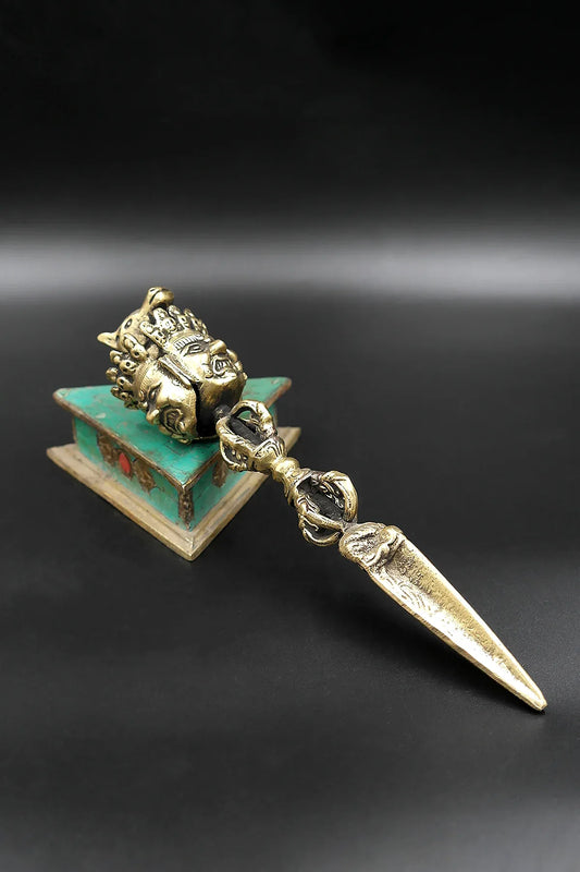 Tibetan Buddhist Handmade Phurba with Base, A ritual dagger - Vajracrafts