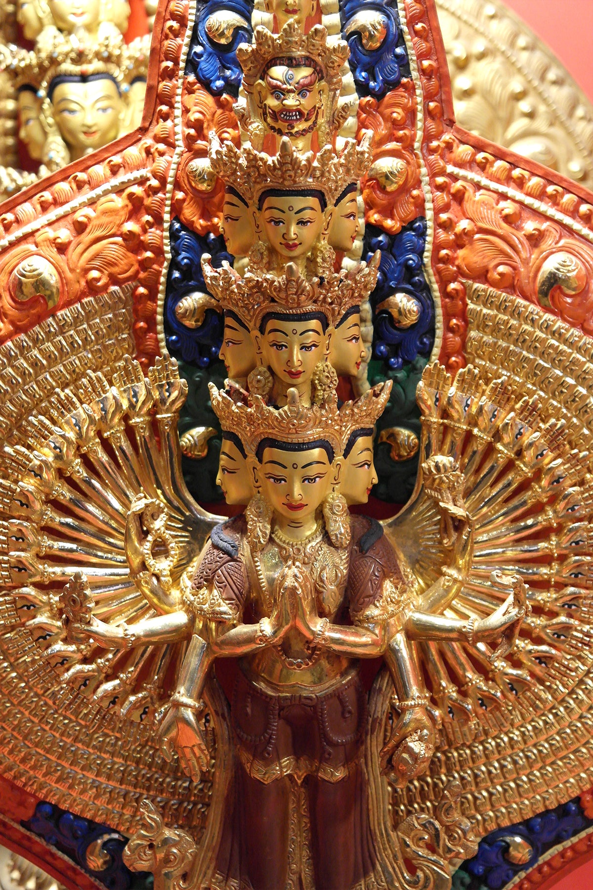 Gold Plated Lokeshwor, Avalokiteshvara Statue 18" | Vajracrafts