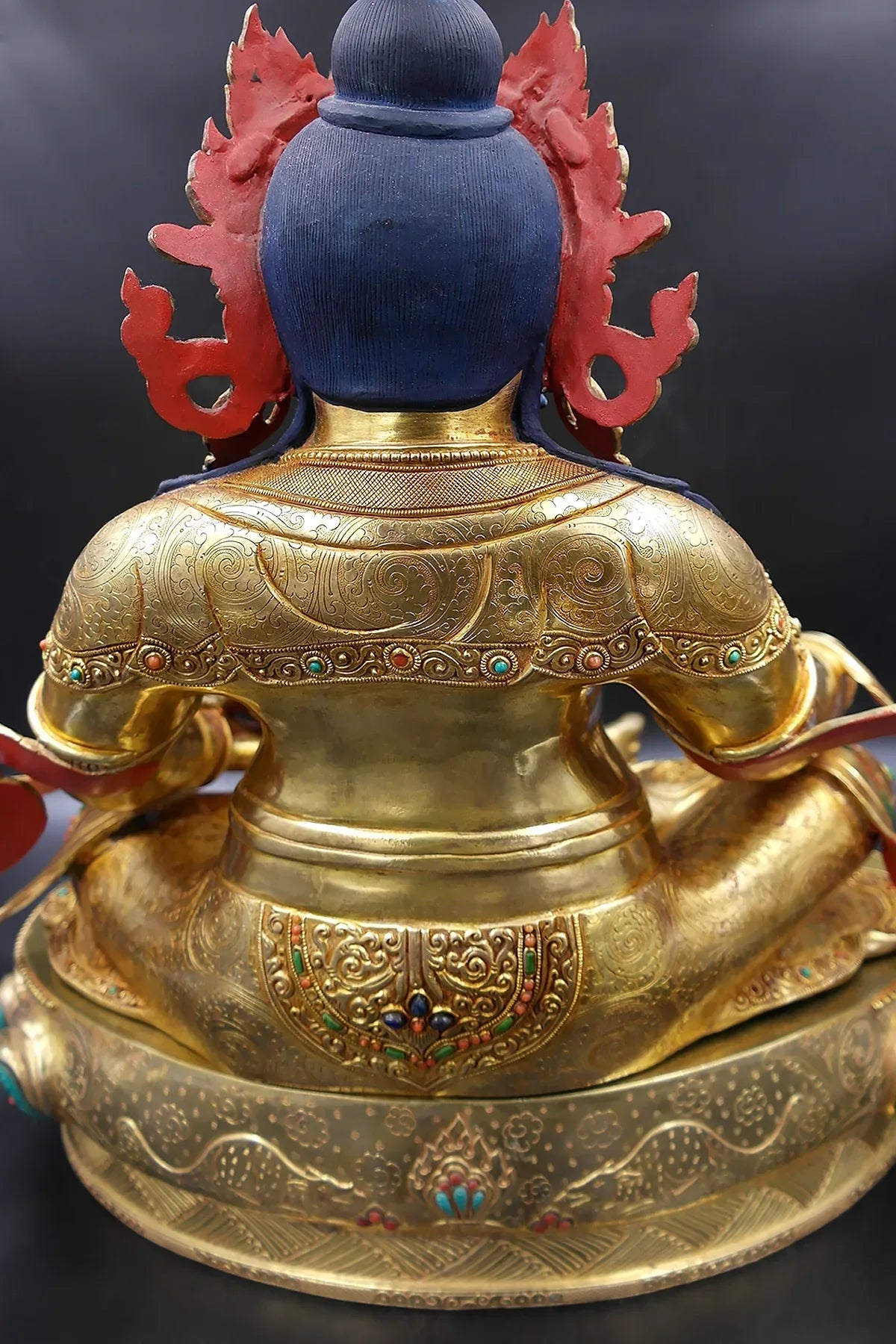 Jeweled Zambala Statue from Nepal, God of wealth, 16" - Vajracrafts