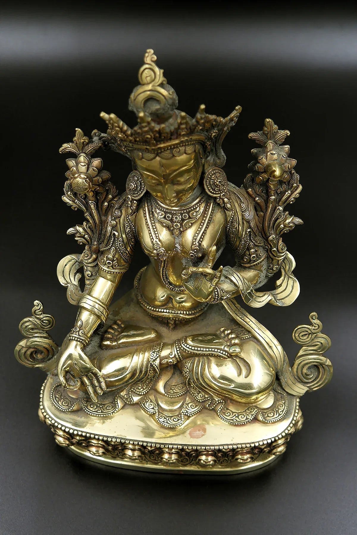 Plain tone Tibetan White Tara statue 9" - Vajracrafts