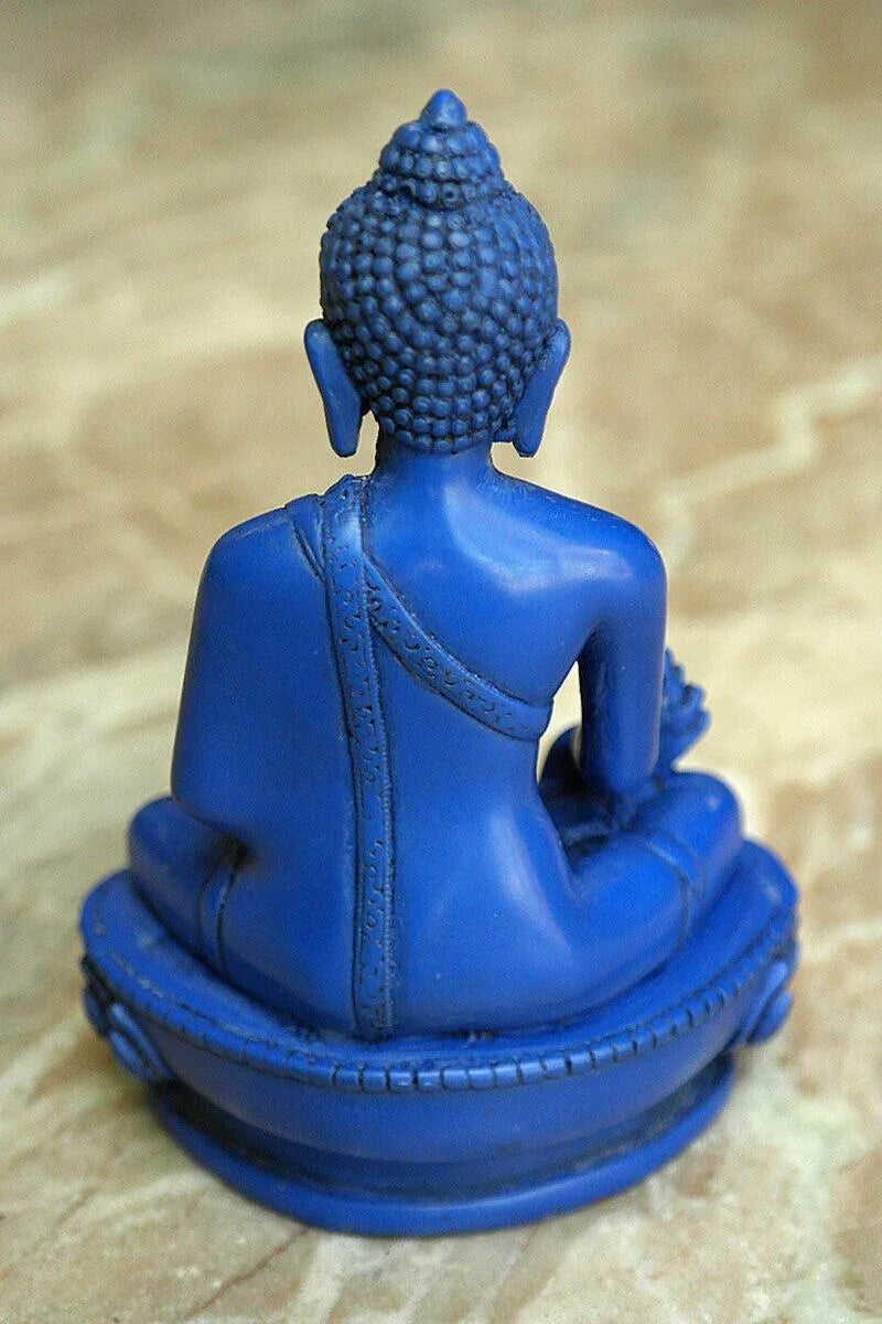 Blue Resin Medicine Buddha Statue 5" - Vajracrafts