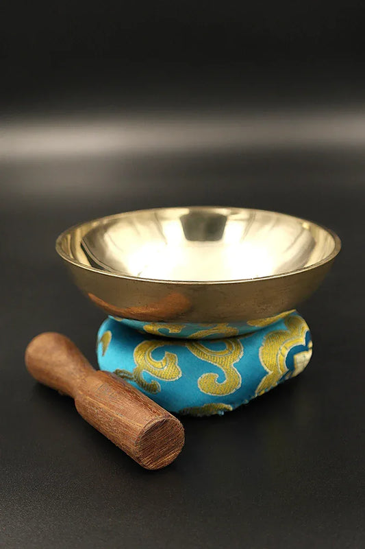 Manipuri Singing Bowl, hand hammered flat Bowl, Tune Sound Bowl 4" - Vajracrafts