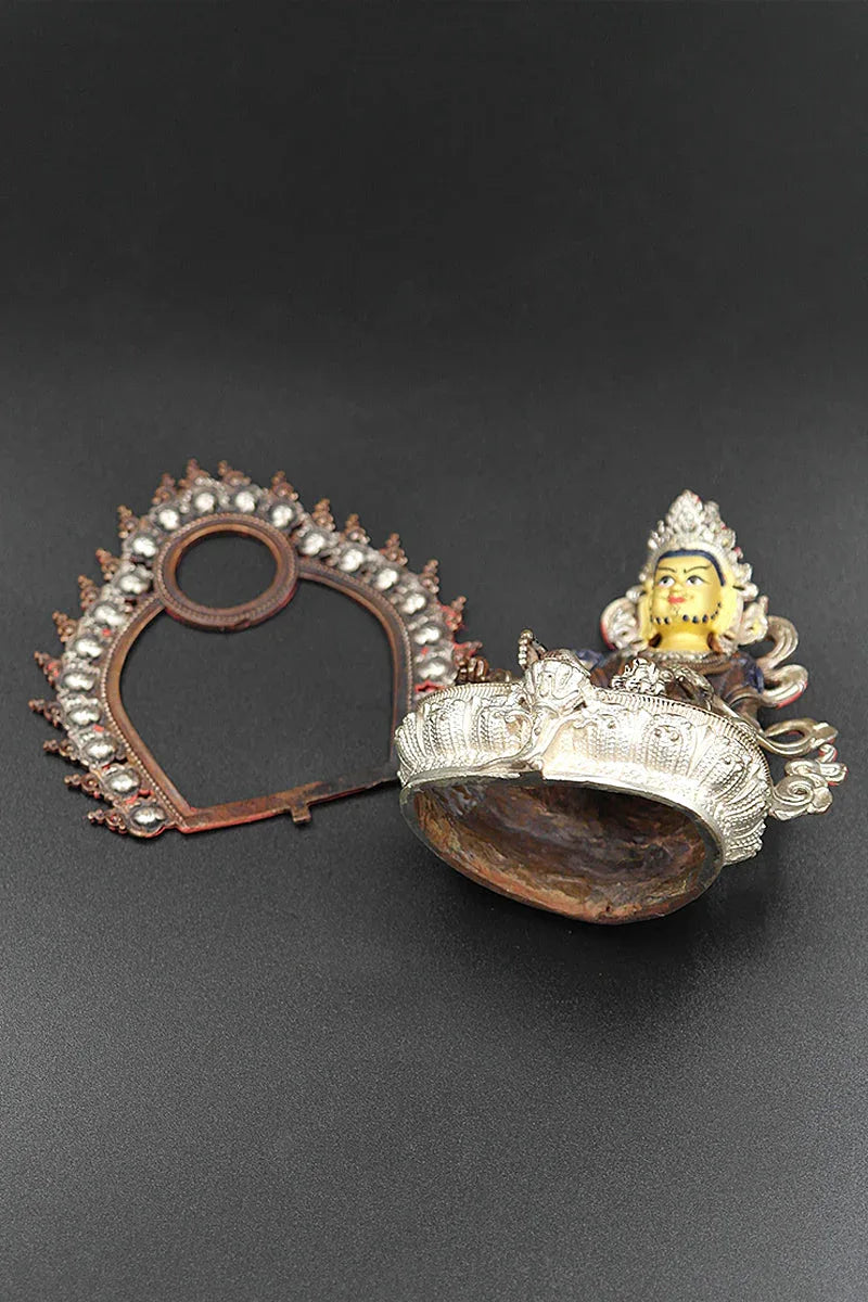 Two Colors Zambala Statue from Nepal 4" - Vajracrafts