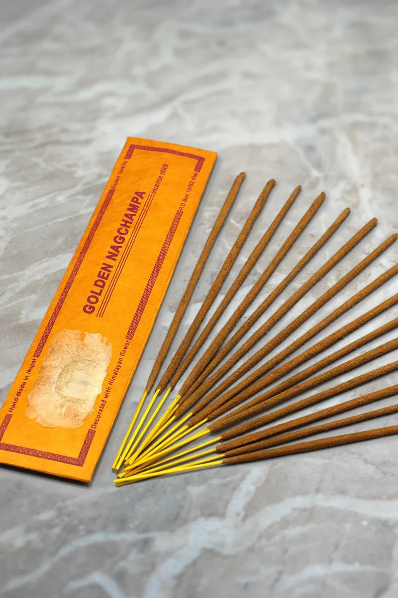 Golden Nag Champa Flora Incense Sticks - Vajracrafts