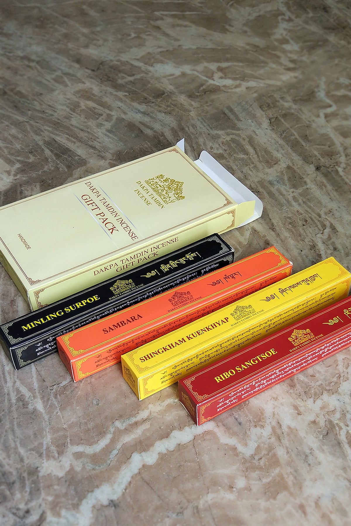 Dakpa Tamdin Incense Gift Pack, Authentic Tibetan 4 in 1 Incense Stick | Vajracrafts