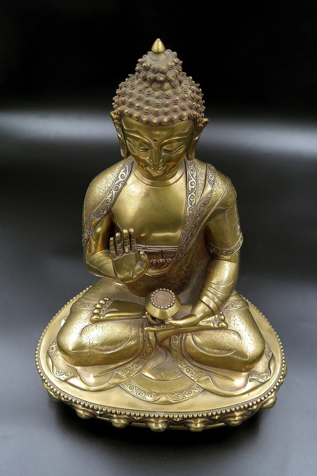 Lord Blessing Buddha Idol Sculpture, Buddhism Home Décor, Collectible Statue 13" - Vajracrafts