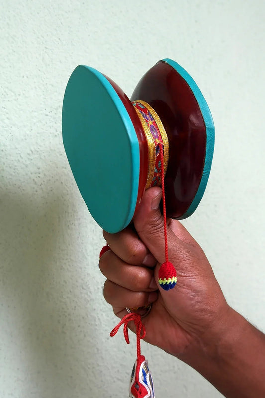 Handmade Buddhist Ritual Wooden Chod Drum - Vajracrafts