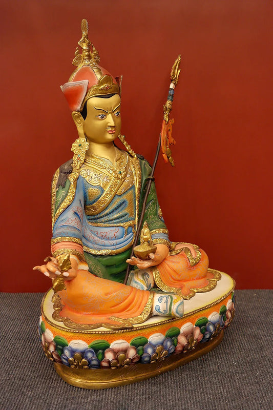 Colorful Guru Rinpoche Padmasambhava Statue, 18" - Vajracrafts