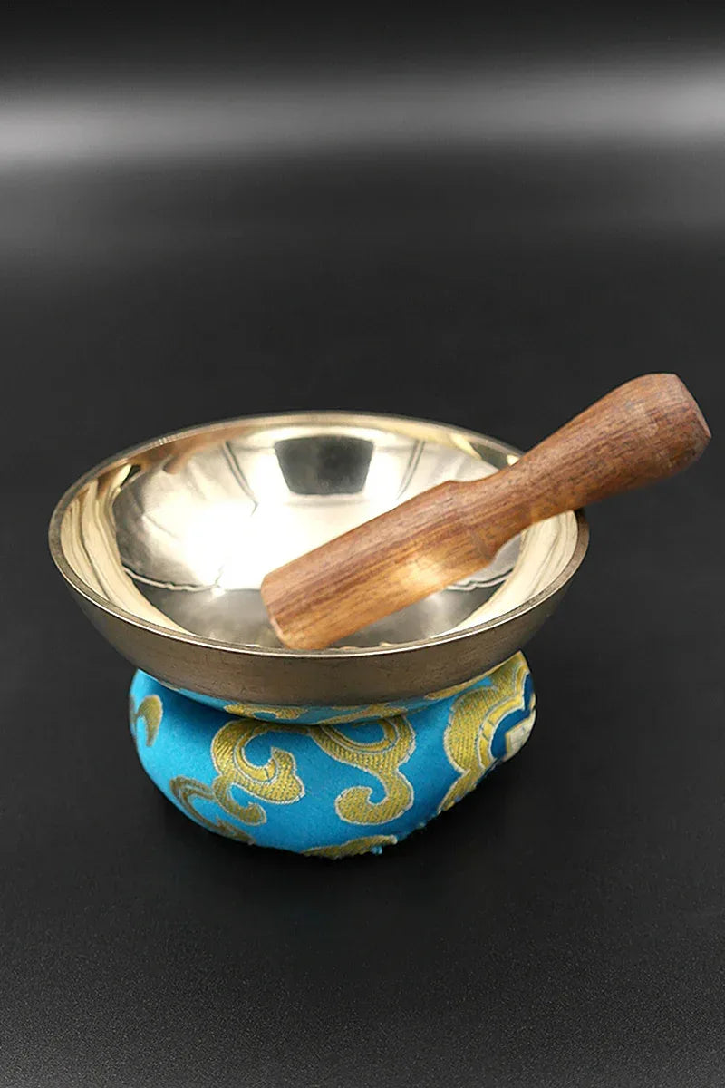 Manipuri Singing Bowl, hand hammered flat Bowl, Tune Sound Bowl 4" - Vajracrafts