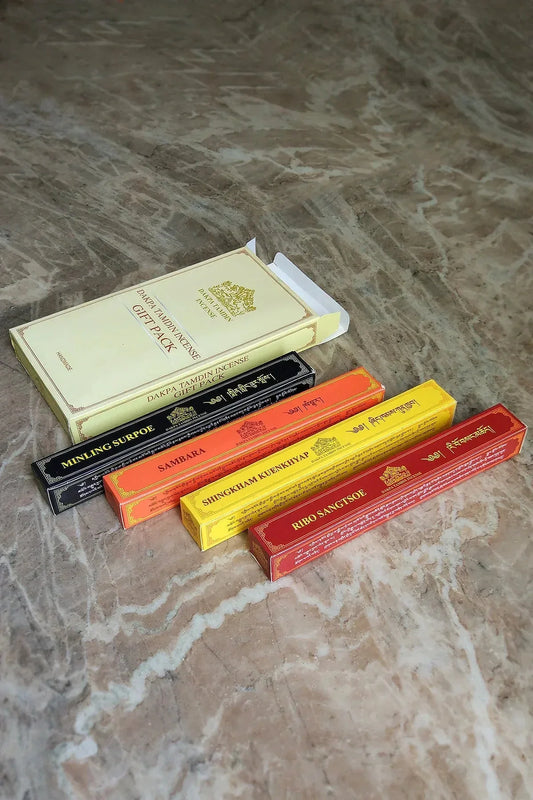 Dakpa Tamdin Incense Gift Pack, Authentic Tibetan 4 in 1 Incense Sticks - Vajracrafts