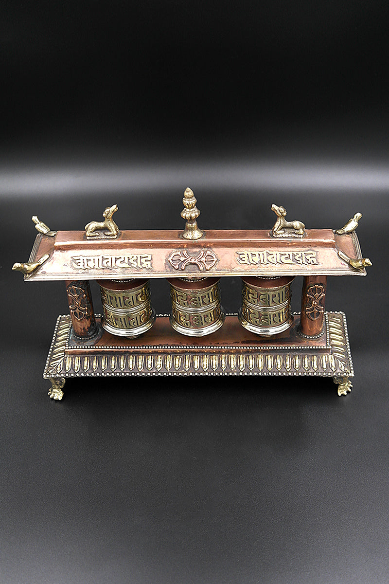 3 in 1 Tibetan Prayer wheel in Potala Palace style 9" | Vajracrafts