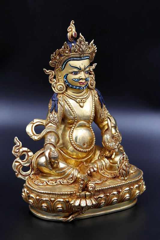 Golden Yellow Zambala Statue, Kubera 7" - Vajracrafts