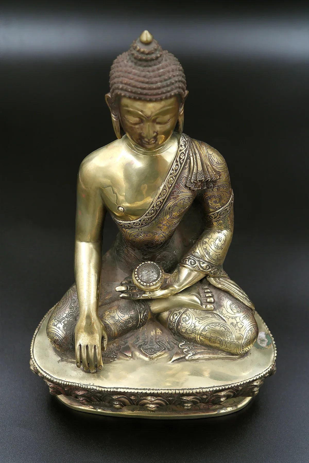 Newari Shakyamuni Buddha Statue from Nepal, 9" - Vajracrafts