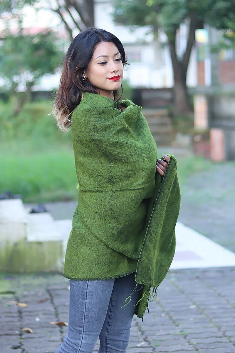 Yak Wool Shawl, Wrap Handmade in Nepal - Vajracrafts