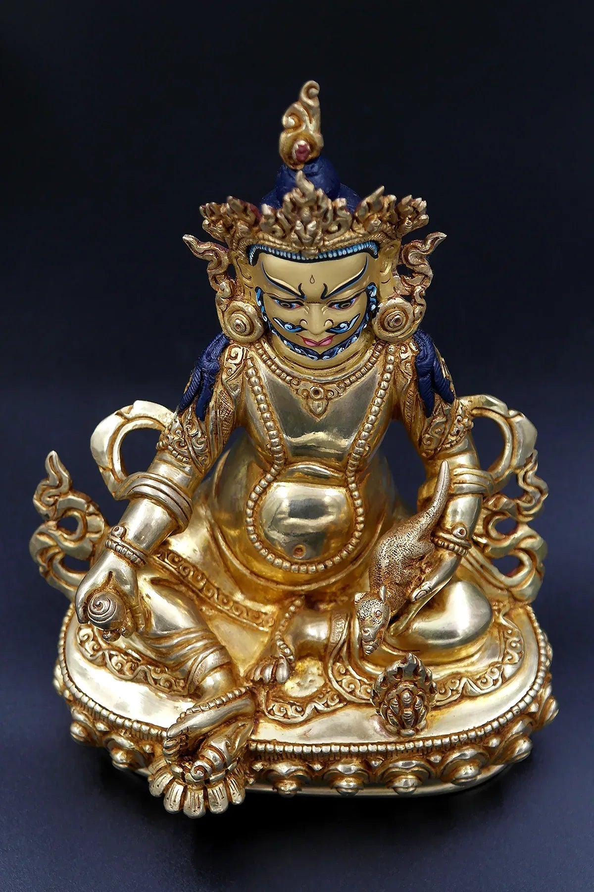 Golden Yellow Zambala Statue, Kubera 7" - Vajracrafts