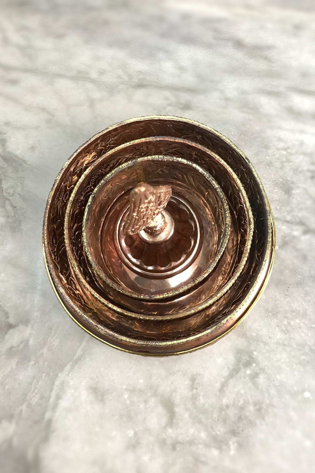 Tibetan Buddhist Copper Mandala Offering Set, 4" | Vajracrafts