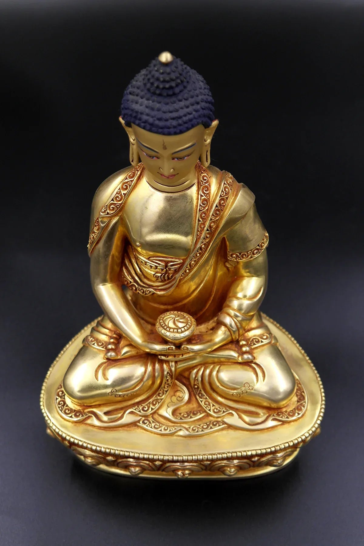 Stunning fully Gold Plated Amitabha Buddha Statue from Nepal 9" - Vajracrafts