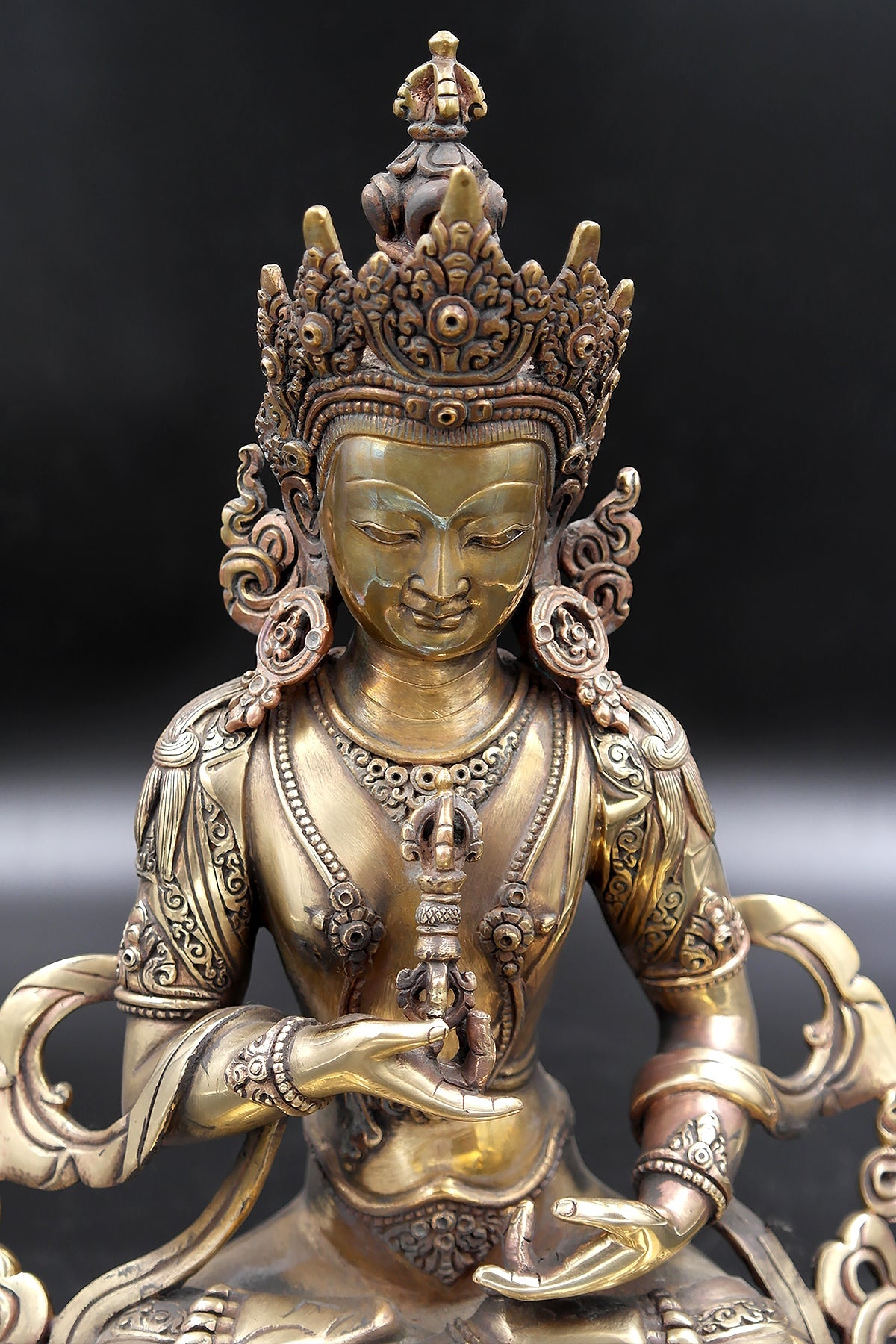 Antique looks Tibetan Vajrasattva Statue 11.5" - Vajracrafts