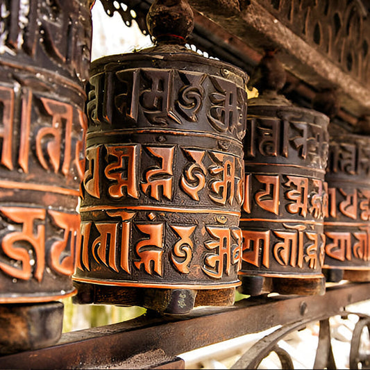 What is the mantra in the Tibetan prayer wheels? - Vajracrafts
