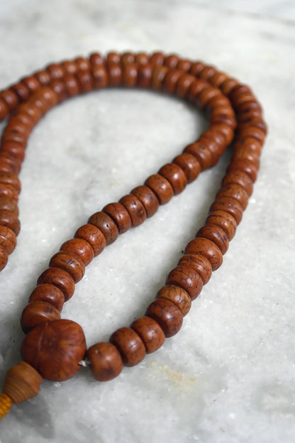 Natural Bodhi Seed Mala,108 Phoenix eye Buddha Chitta Beads Prayer Japa Mala