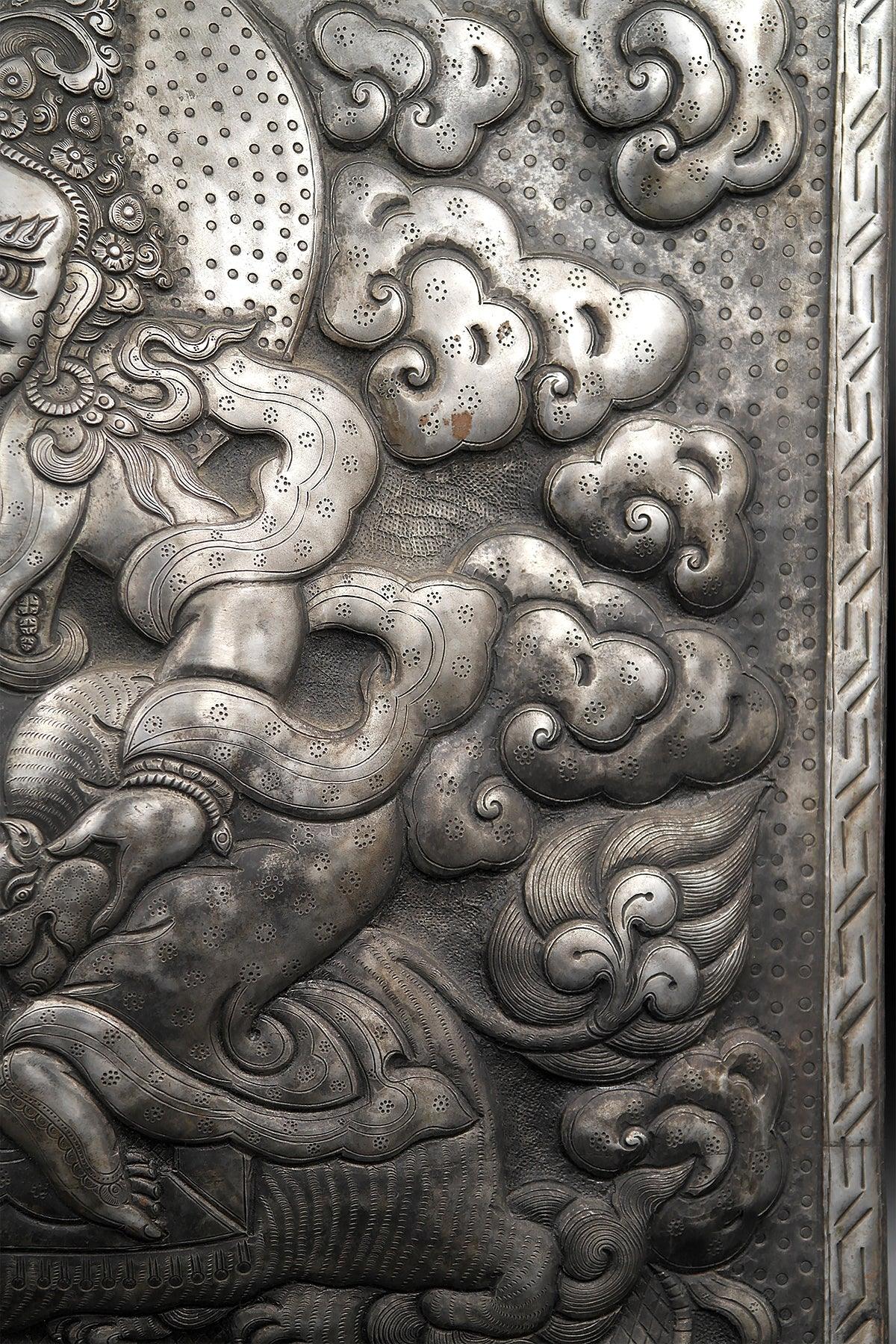 Hand Hammered Zambala wall hanging, A spell to attract good luck and wealth - Vajracrafts
