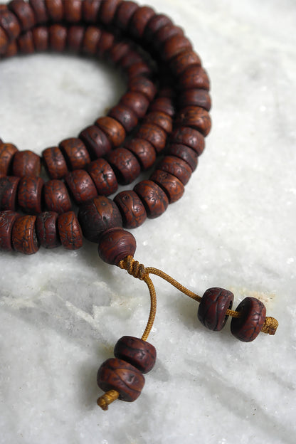 12 mm Dark Flat Bodhiseed 108 Beads Meditation Prayer Mala