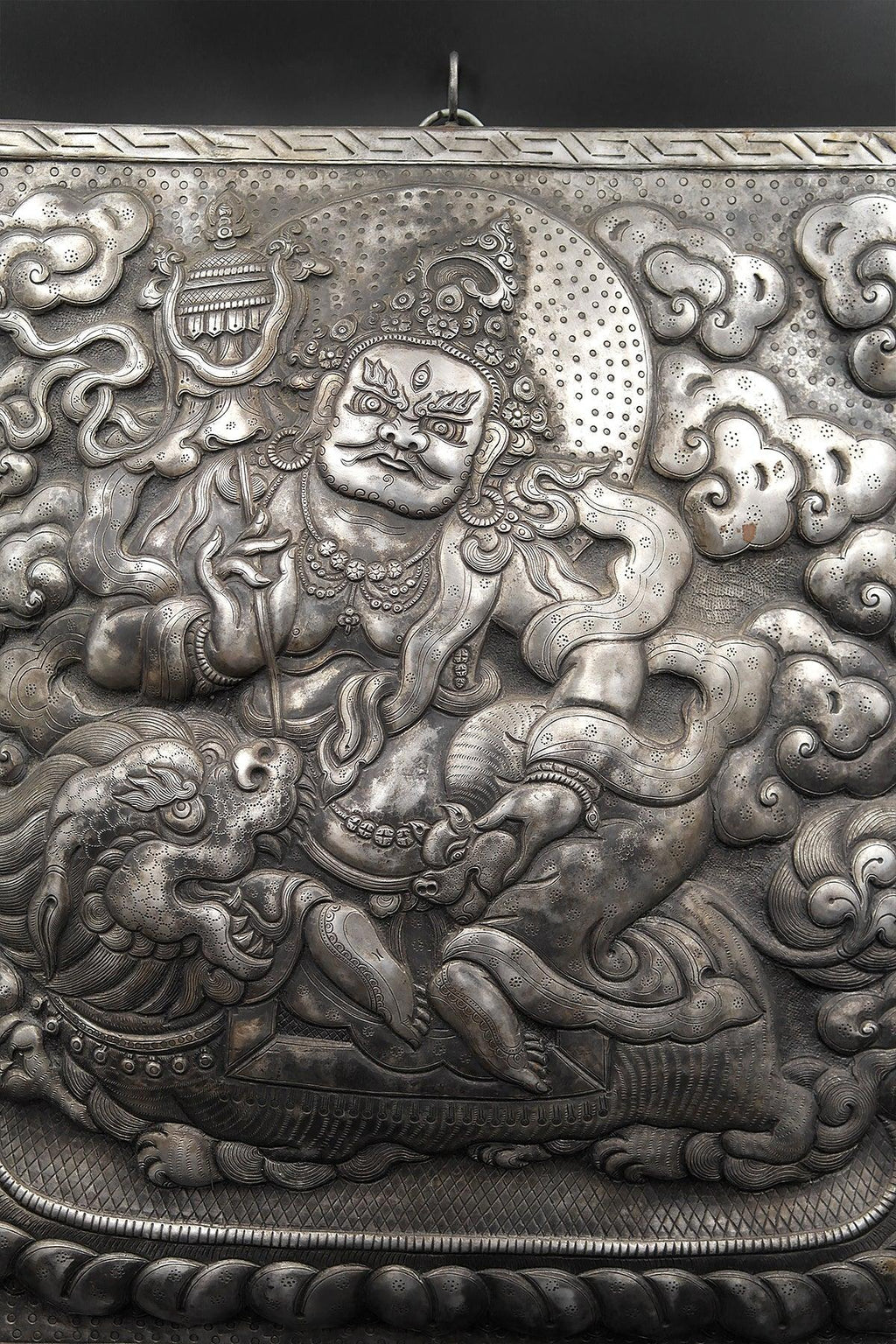 Hand Hammered Zambala wall hanging, A spell to attract good luck and wealth - Vajracrafts