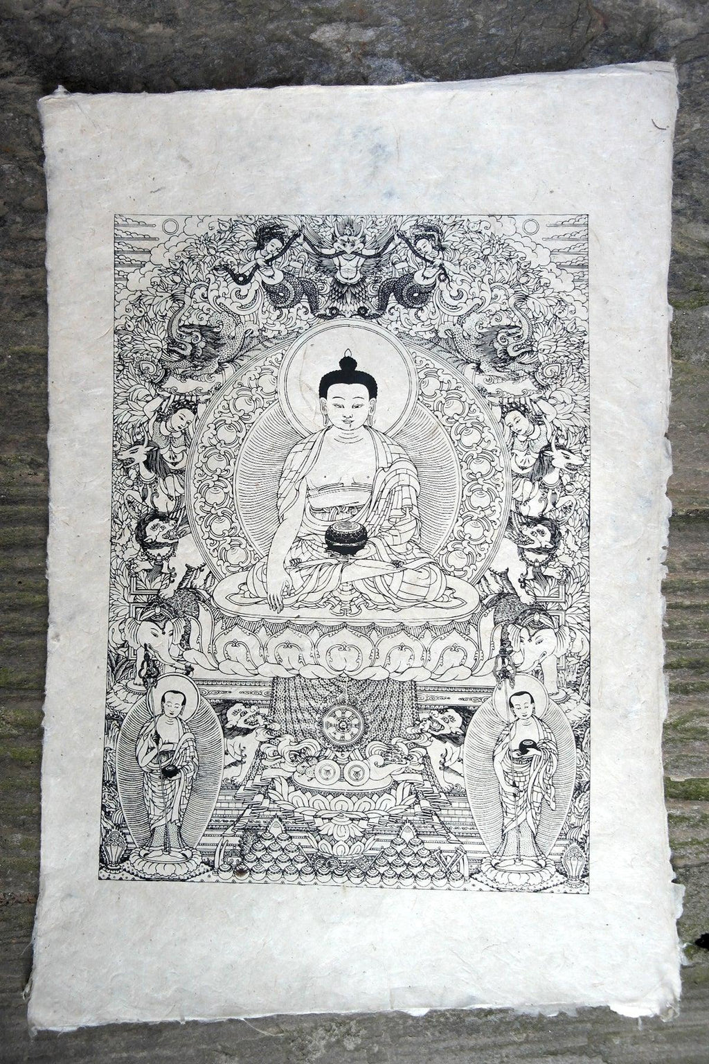 Shakyamuni Buddha Poster on handmade Lokta Paper - Vajracrafts