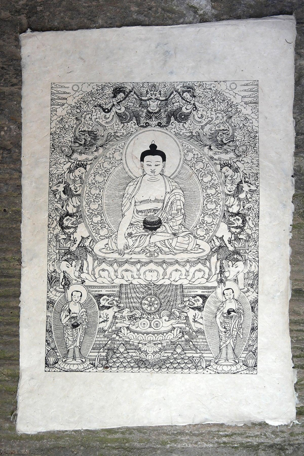 Shakyamuni Buddha Poster on handmade Lokta Paper - Vajracrafts