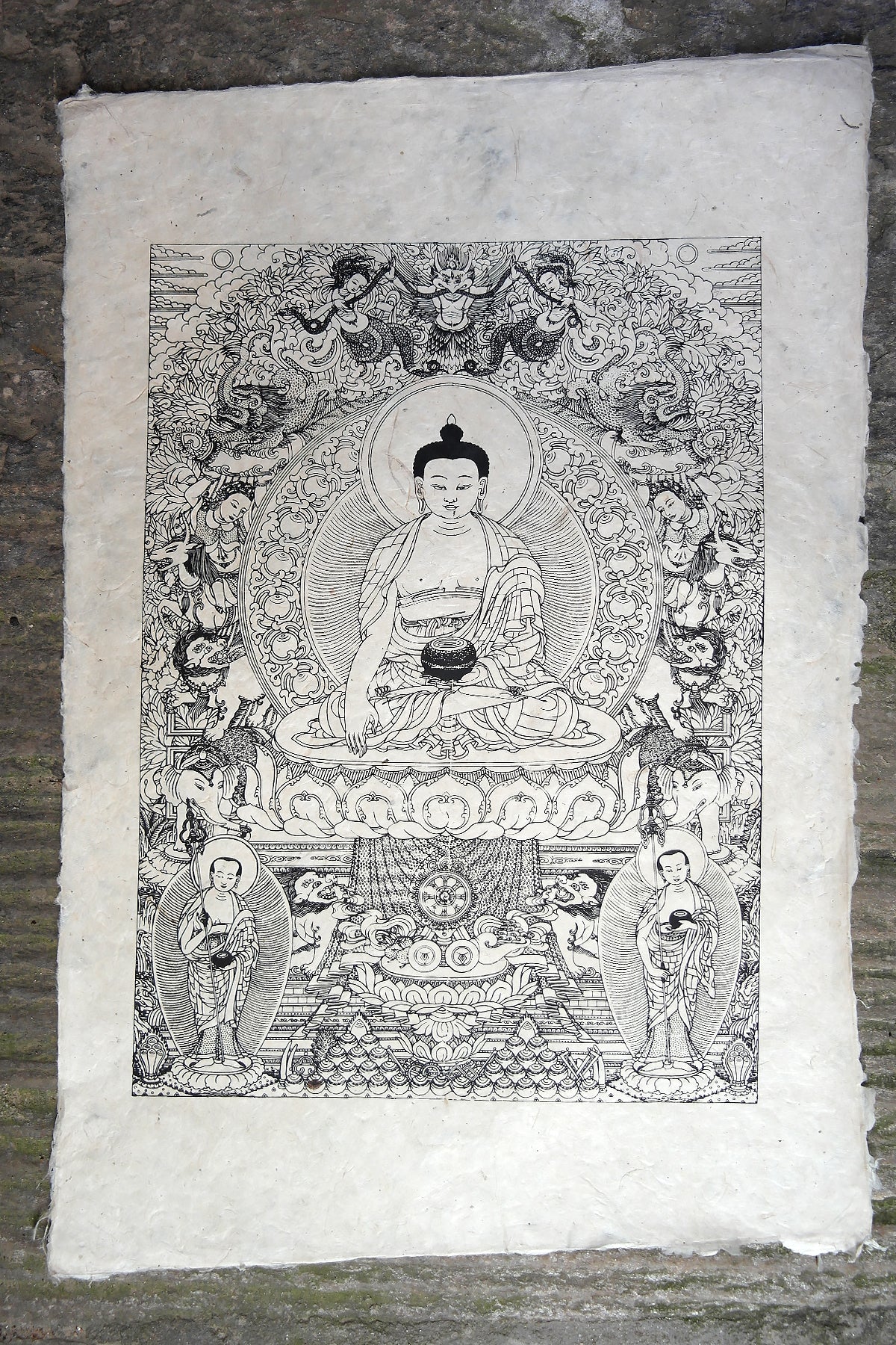 Shakyamuni Buddha Poster on handmade Lokta Paper | Vajracrafts