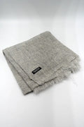 Cashmere Pashmina Shawl Handwoven Nepal wrap Knit Woven scarf Light grey - Vajracrafts