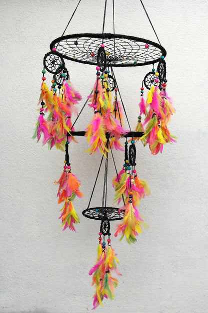 Black Large Handmade Dream Catcher - Vajracrafts
