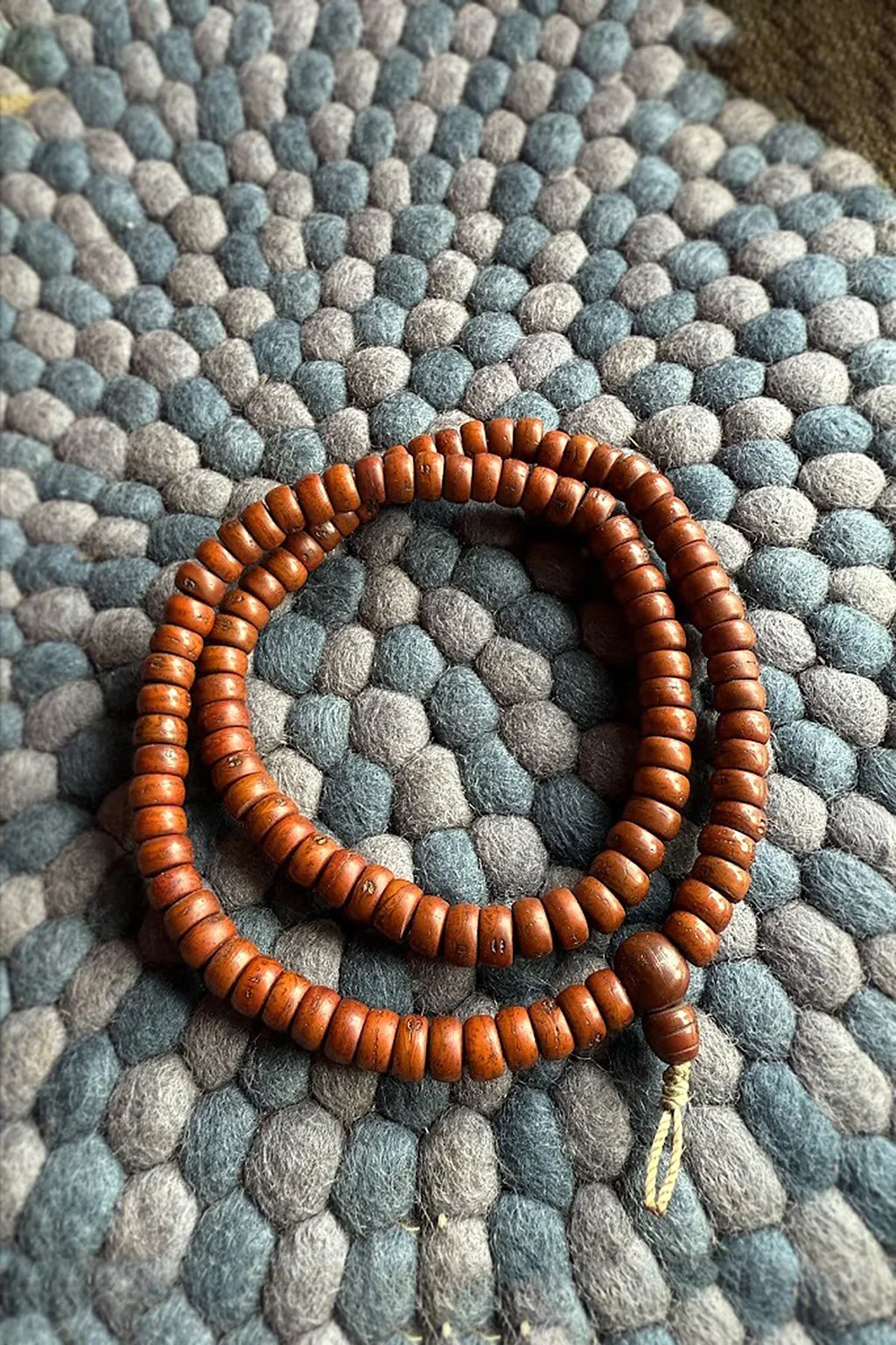 Flat Beads Cut Design Bodhi Meditation Prayer Mala 12mm - Vajracrafts