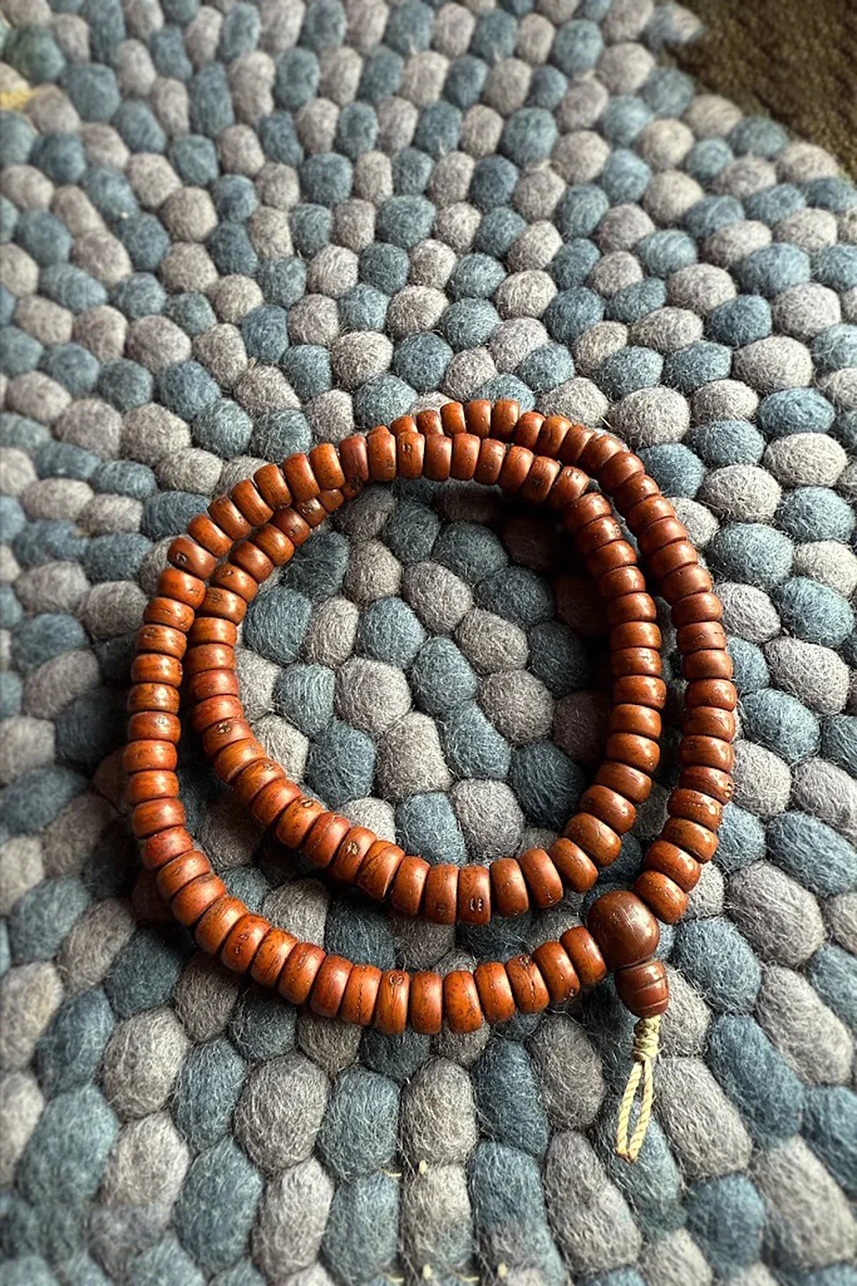 Flat Beads Cut Design Bodhi Meditation Prayer Mala 12mm - Vajracrafts