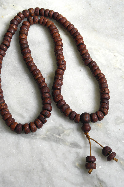12 mm Dark Flat Bodhiseed 108 Beads Meditation Prayer Mala