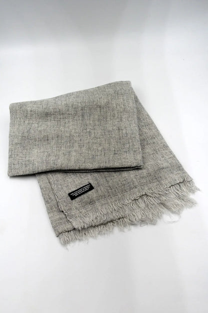 Cashmere Pashmina Shawl Handwoven Nepal wrap Knit Woven scarf Light grey - Vajracrafts