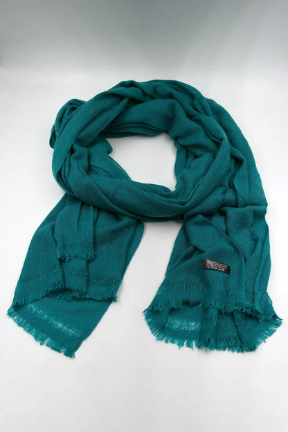 Teal Color Pure Pashmina Shawls for Women - Vajracrafts