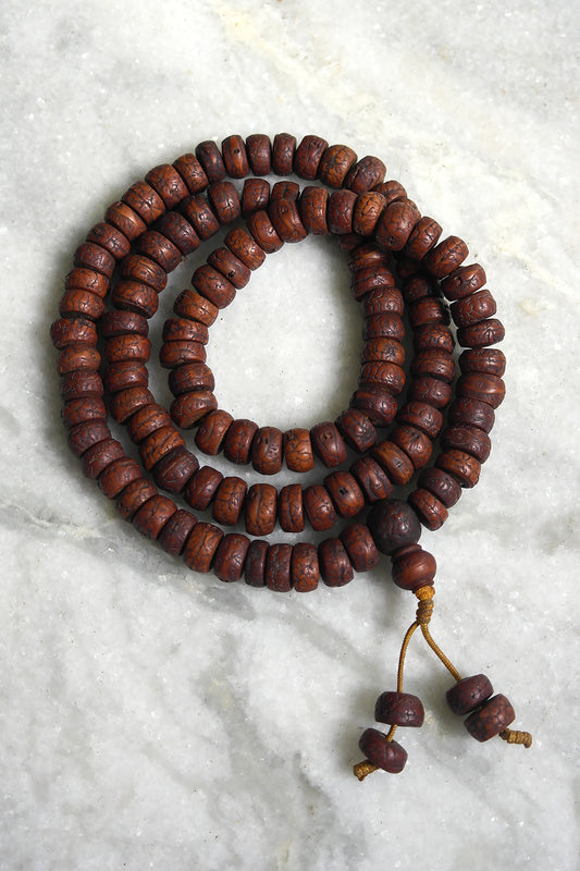 12 mm Dark Flat Bodhiseed 108 Beads Meditation Prayer Mala