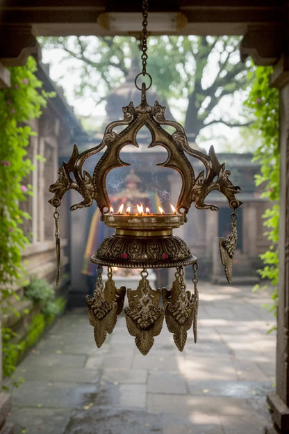 Hanging Oil Lamp From Nepal, Dalucha - Vajracrafts